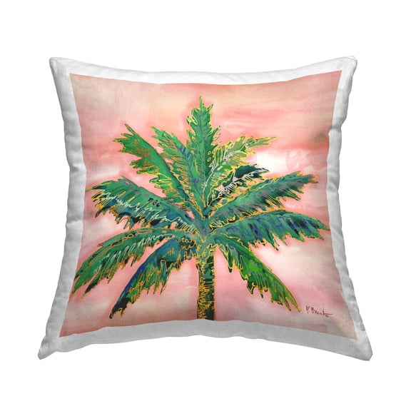 Stupell Industries Tropical Sunrise Palm Tree Printed Throw Pillow Design by Paul Brent