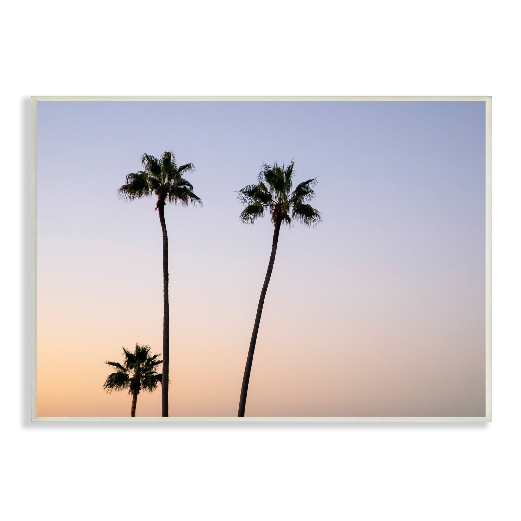 Tropical Palm Trees Sunset Landscape Print on MDF Wood