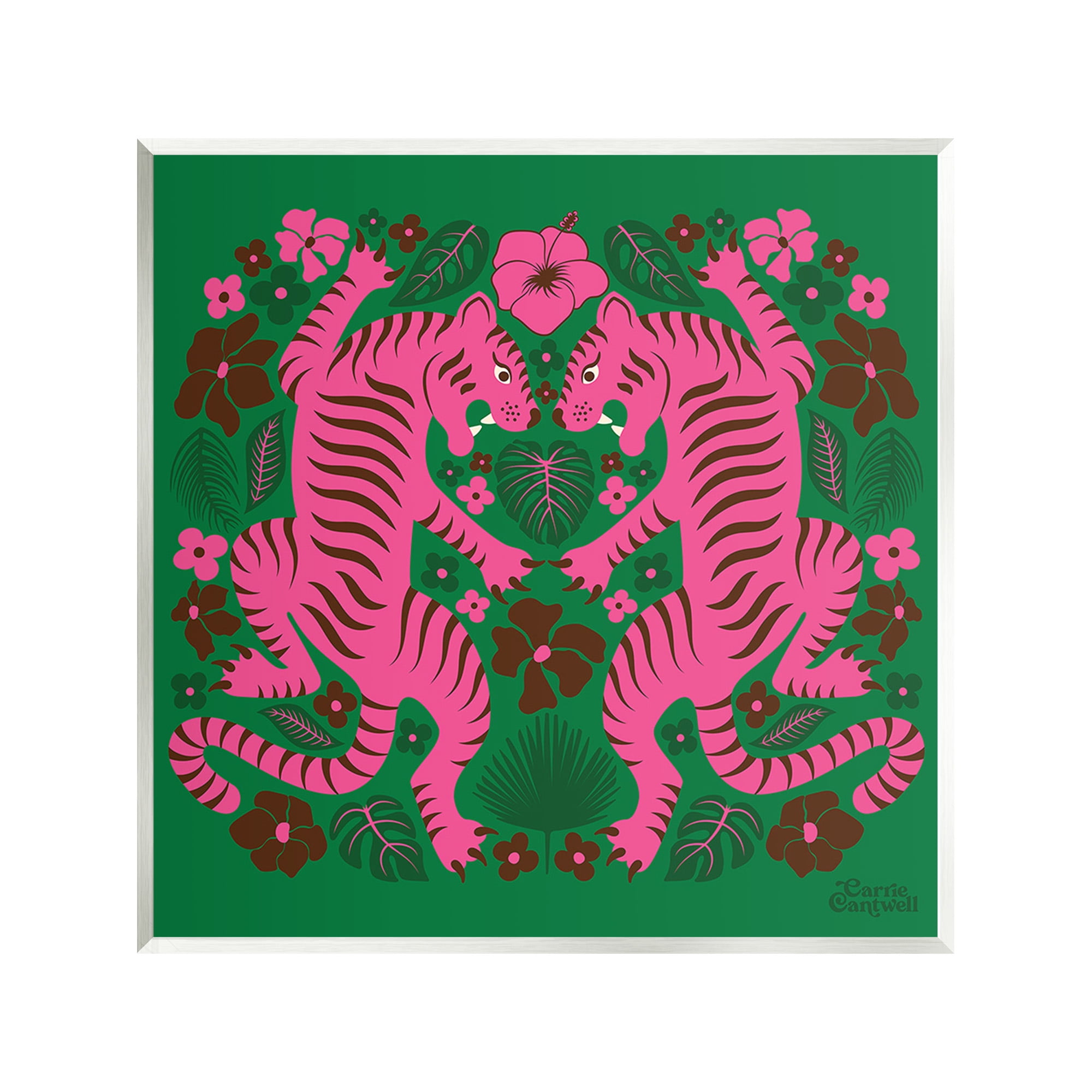 Stupell Industries Tropical Tigers Pattern Animals & Insects Painting Unframed Art Print Wall Art, 12 x 12