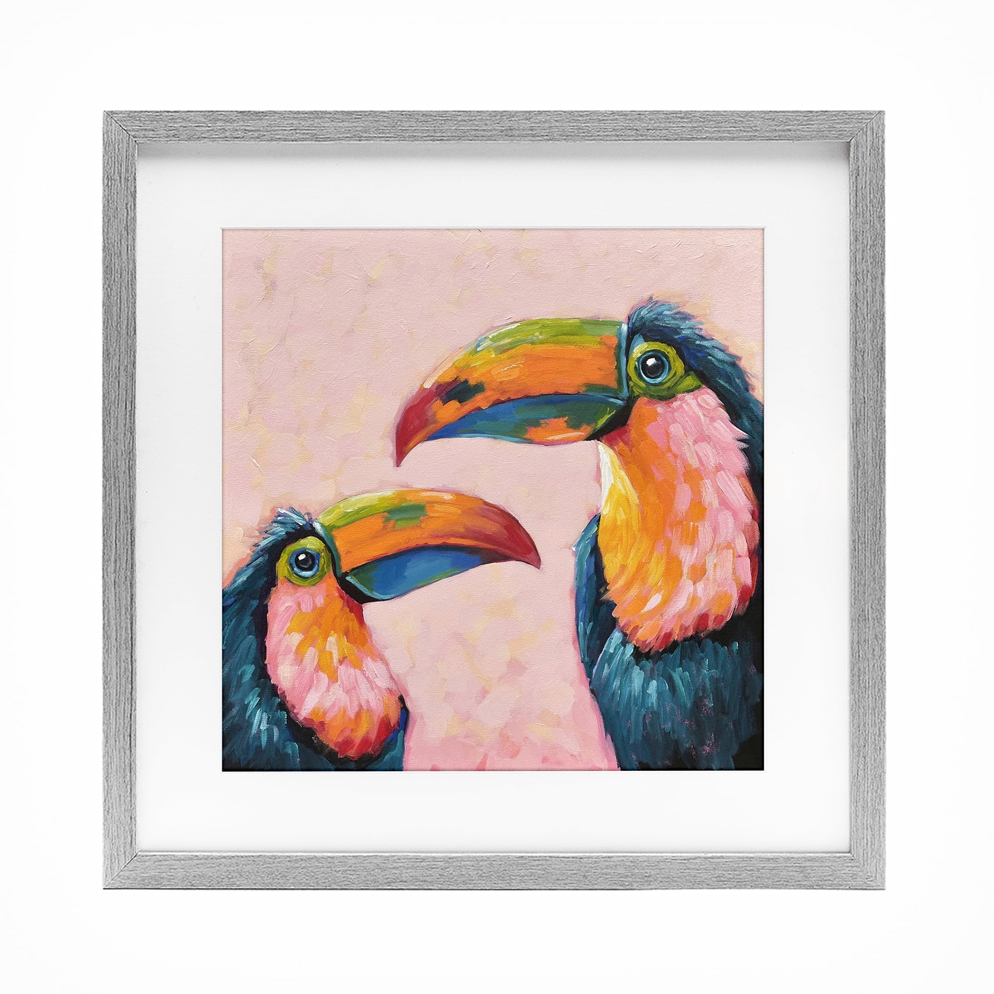 Stupell Industries Tropical Toucan Paradise Gray Framed Print Under Glass, design by Lucia Stewart