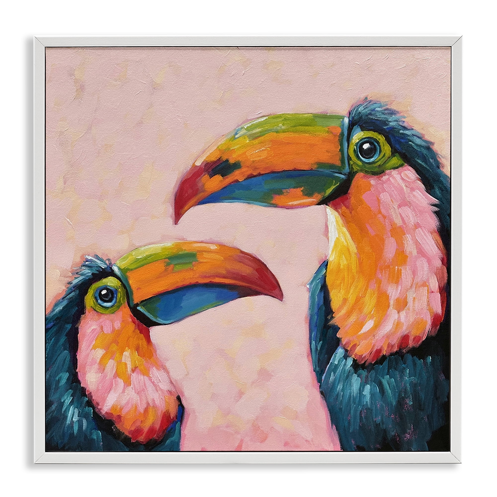Stupell Industries Tropical Toucan Paradise White Framed Giclee Art, design by Lucia Stewart