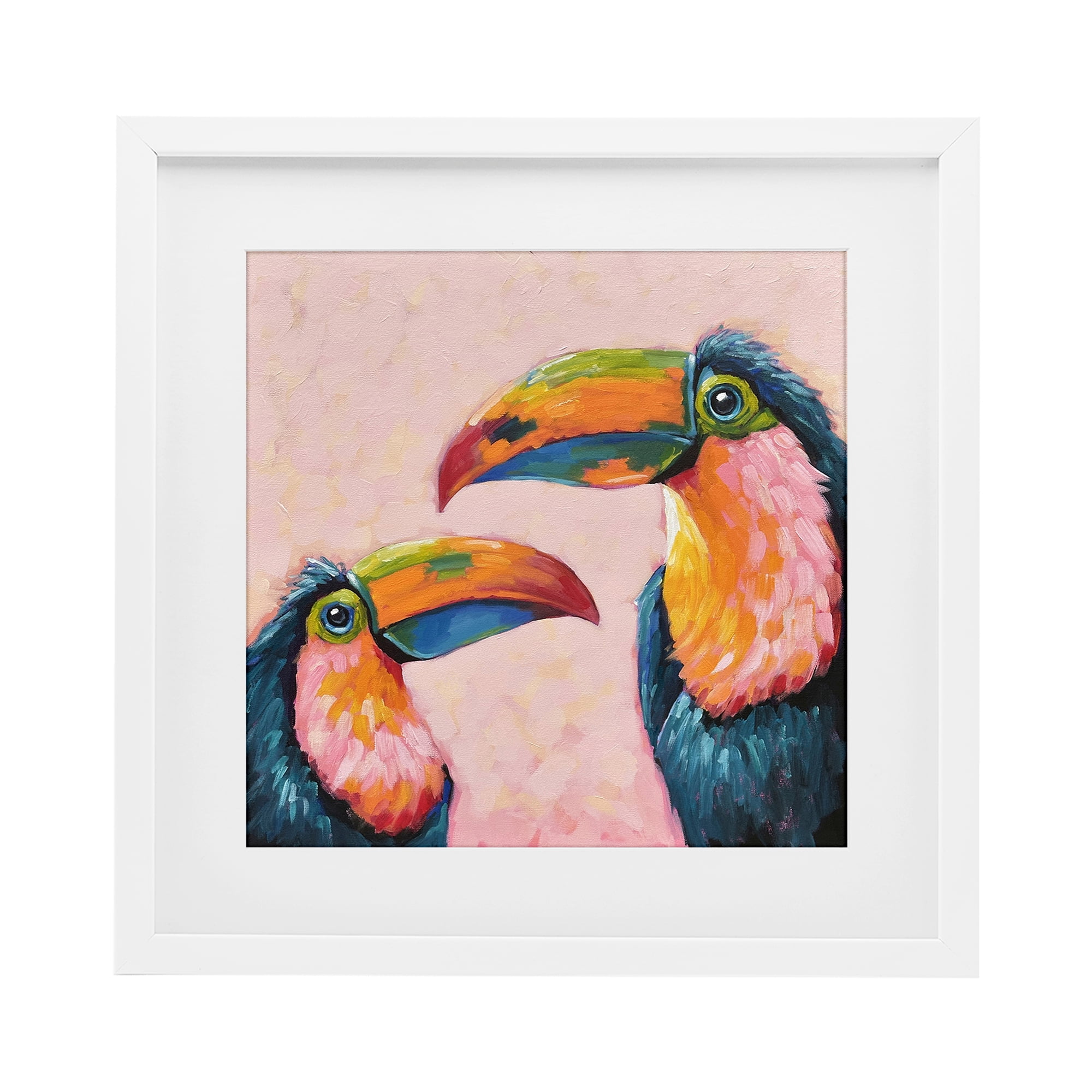 Stupell Industries Tropical Toucan Paradise White Framed Print Under Glass, design by Lucia Stewart
