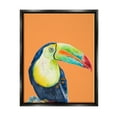 thumbnail image 1 of Stupell Industries Tropical Toucan Portrait Vivid Beak Rainforest Bird Graphic Art Jet Black Floating Framed Canvas Print Wall Art, Design by Patricia Pinto, 1 of 5