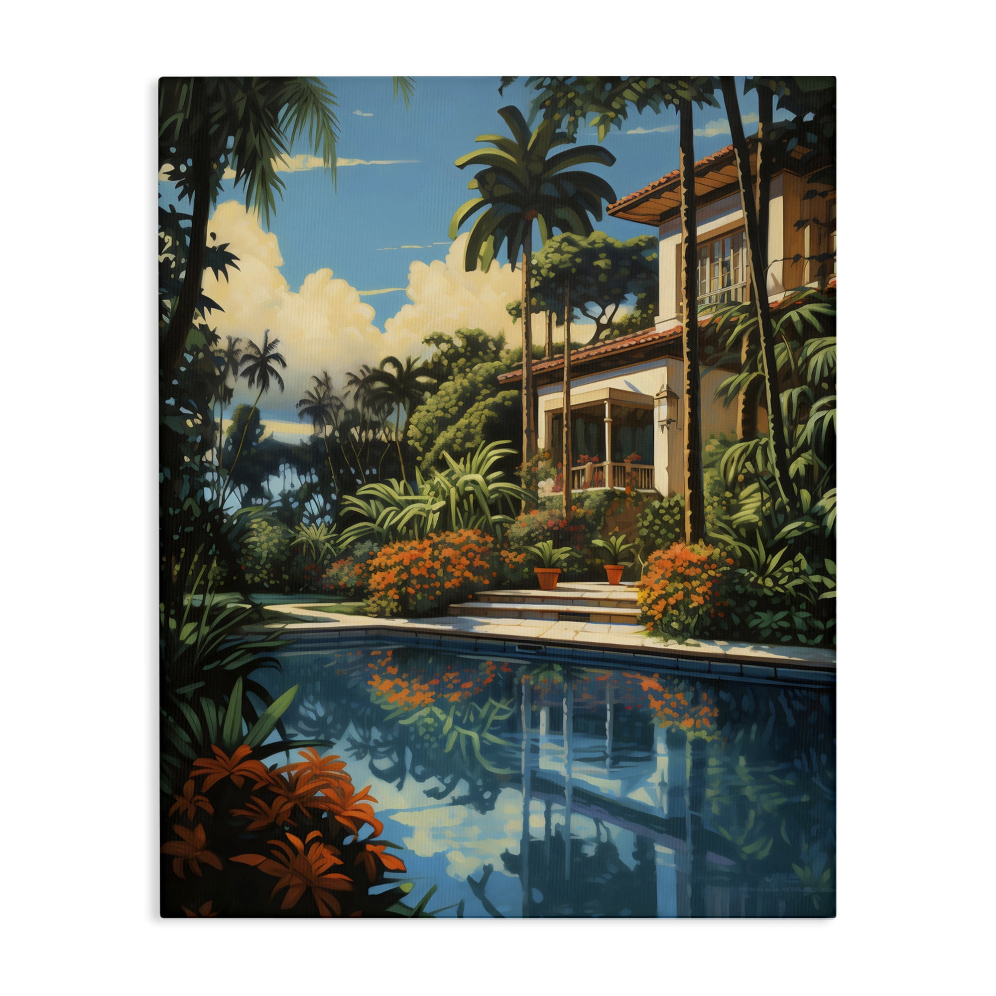 Stupell Industries Tropical Tranquility Villa Canvas Wall Art, design by Creative Studio