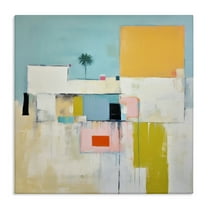 Stupell Industries Tropical Villa Abstraction Abstract Painting Gallery Wrapped Canvas Art Print Wall Art, 17 x 17