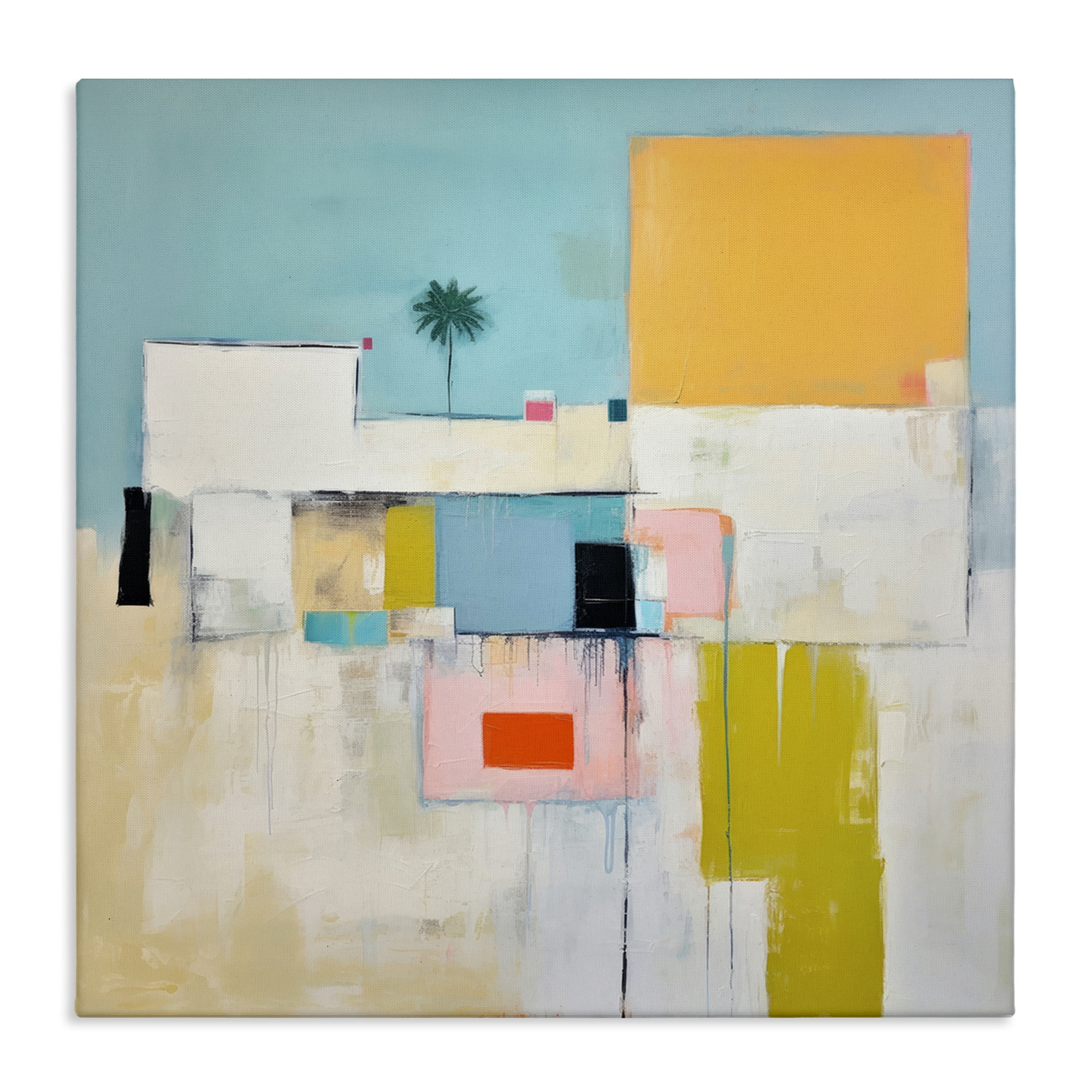 Stupell Industries Tropical Villa Abstraction Abstract Painting Gallery Wrapped Canvas Art Print Wall Art, 36 x 36