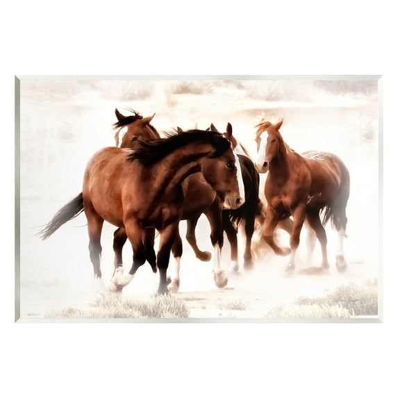 Stupell Industries Trotting Brown Horses Animals & Insects Photography Unframed Art Print Wall Art, 15 x 10