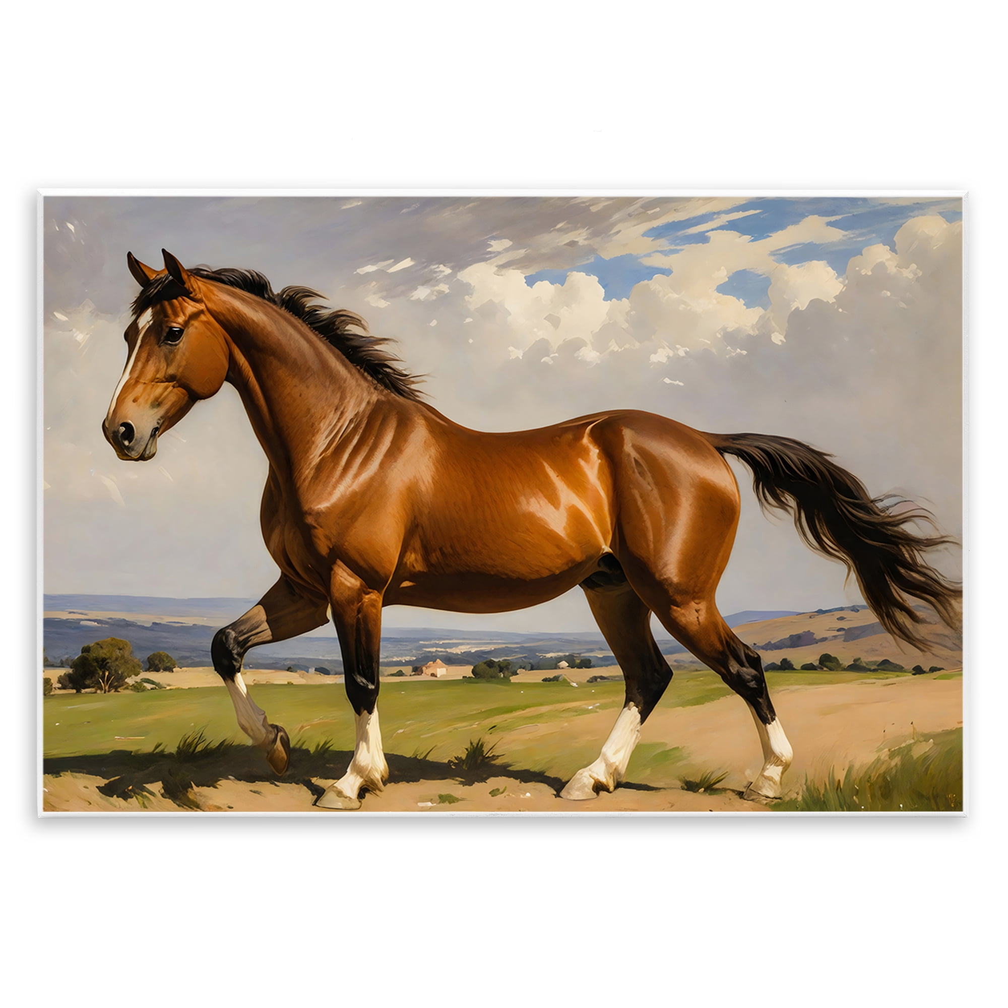 Stupell Industries Trotting Horse in Field Wall Plaque Art, design by Creative Studio