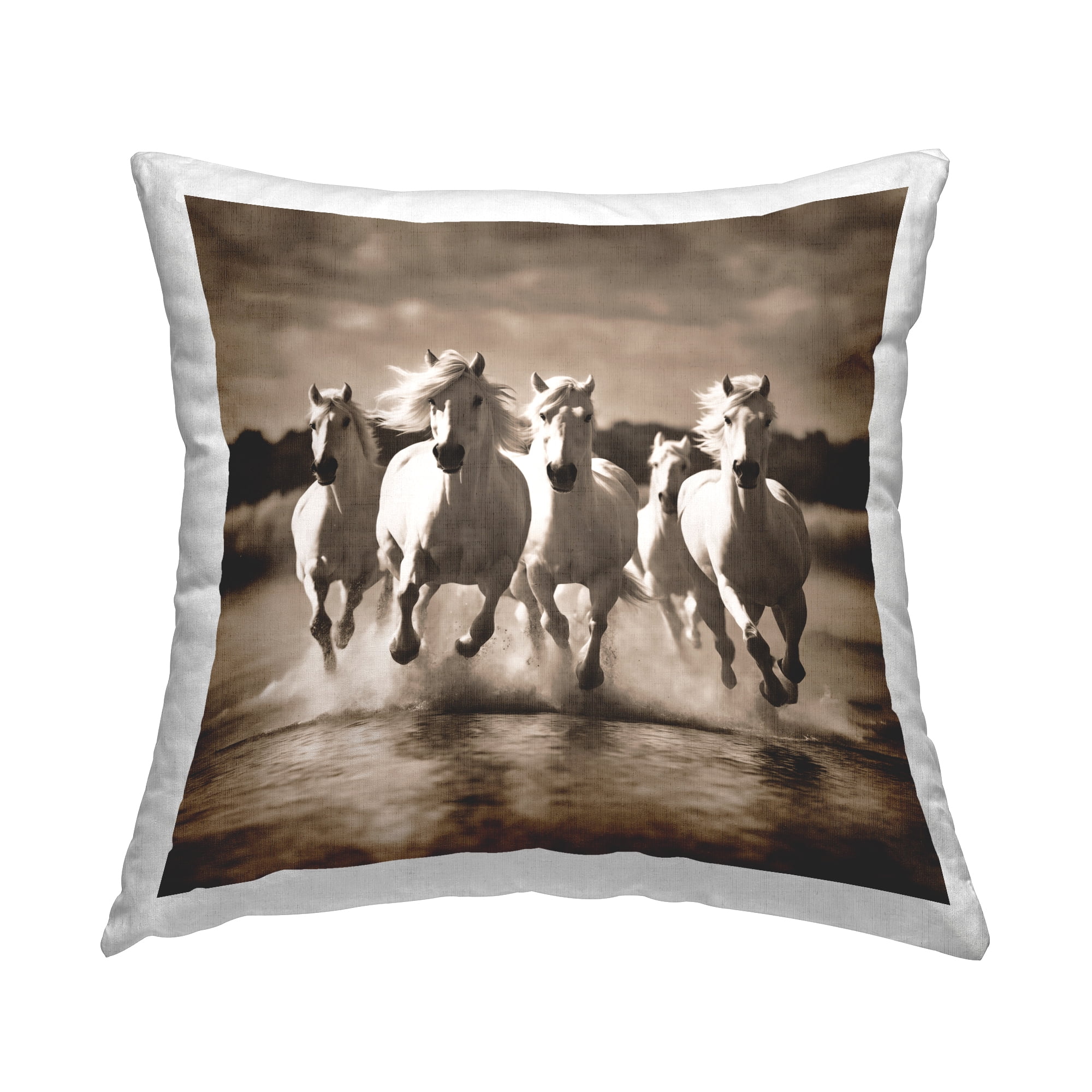 Stupell Industries Trotting Mountain Stallions Decorative Printed Throw Pillow Design by Noah Bay.