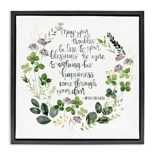 Stupell Industries Troubles Be Less Irish Proverbs Typography Painting