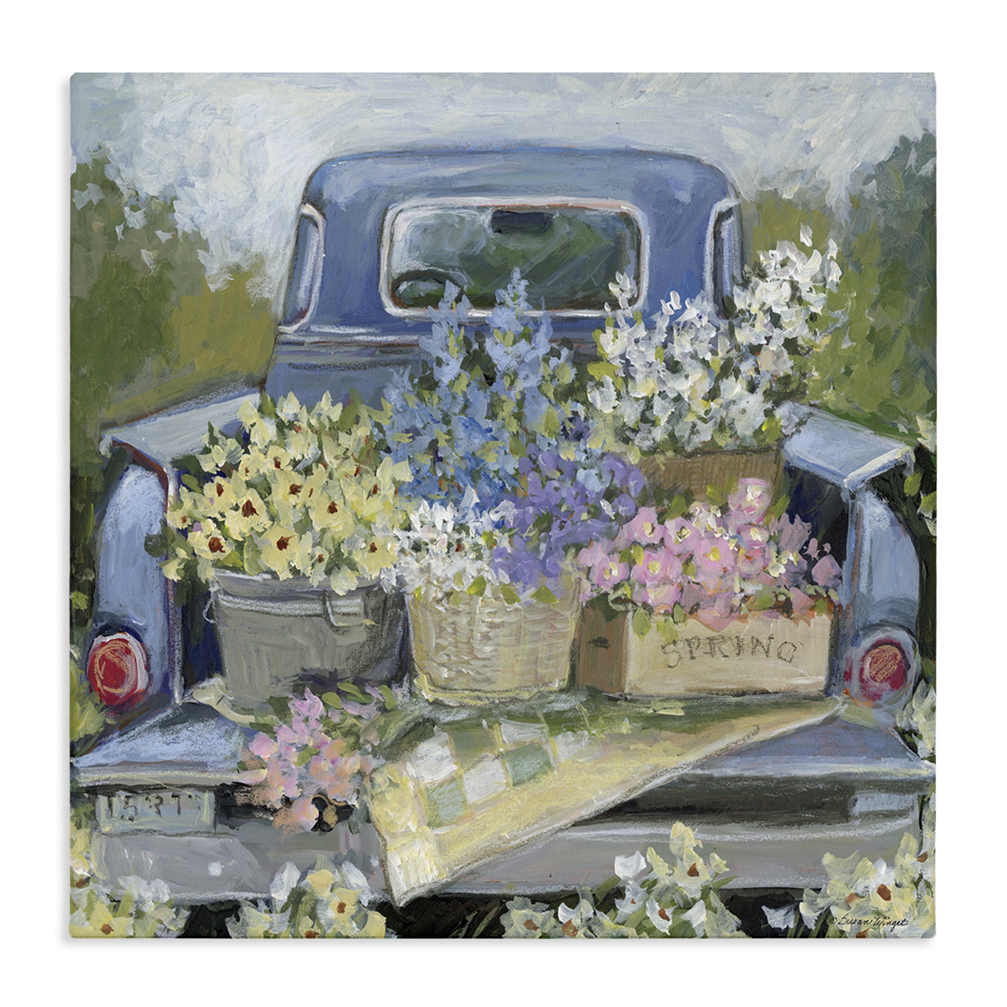 Stupell Industries Truck Bed with Flowers Canvas Wall Art, design by Susan Winget