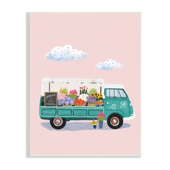 Stupell Industries Truck Faire Sale Spring Flower Variety Blossoms,13 x 19, Design by Ilaria Benedetti