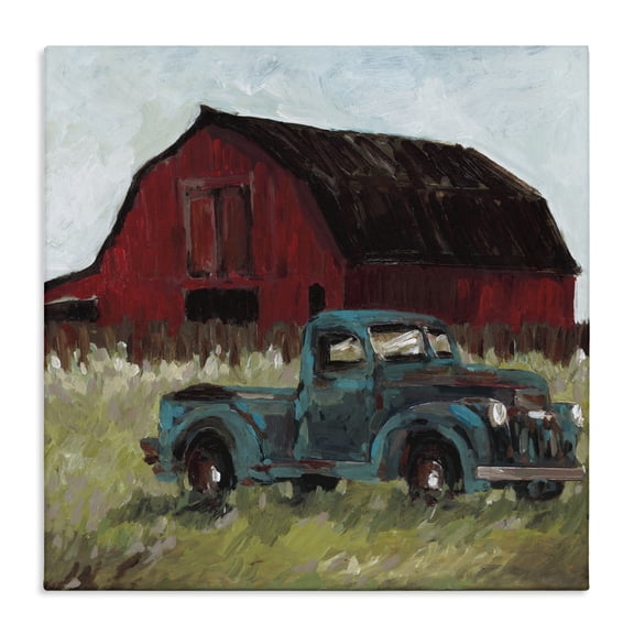 Stupell Industries Truck & Red Barn Canvas Wall Art design by Wani Pasion, 36 x 36