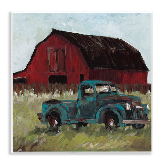 Stupell Industries Truck & Red Barn Wall Plaque Art design by Wani Pasion, 12 x 12