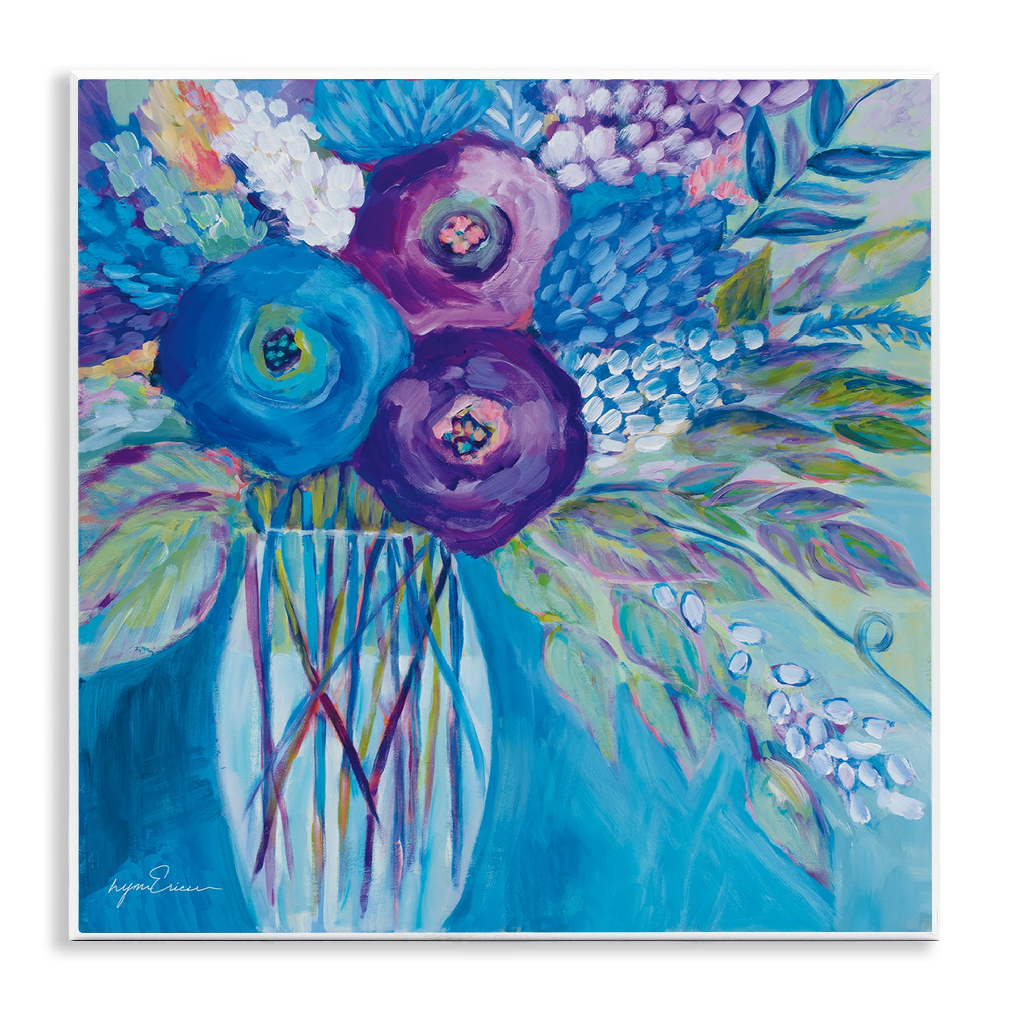 Stupell Industries True Blue Flower Bouquet Wall Plaque Art, design by Lynn Ericson Fine Art