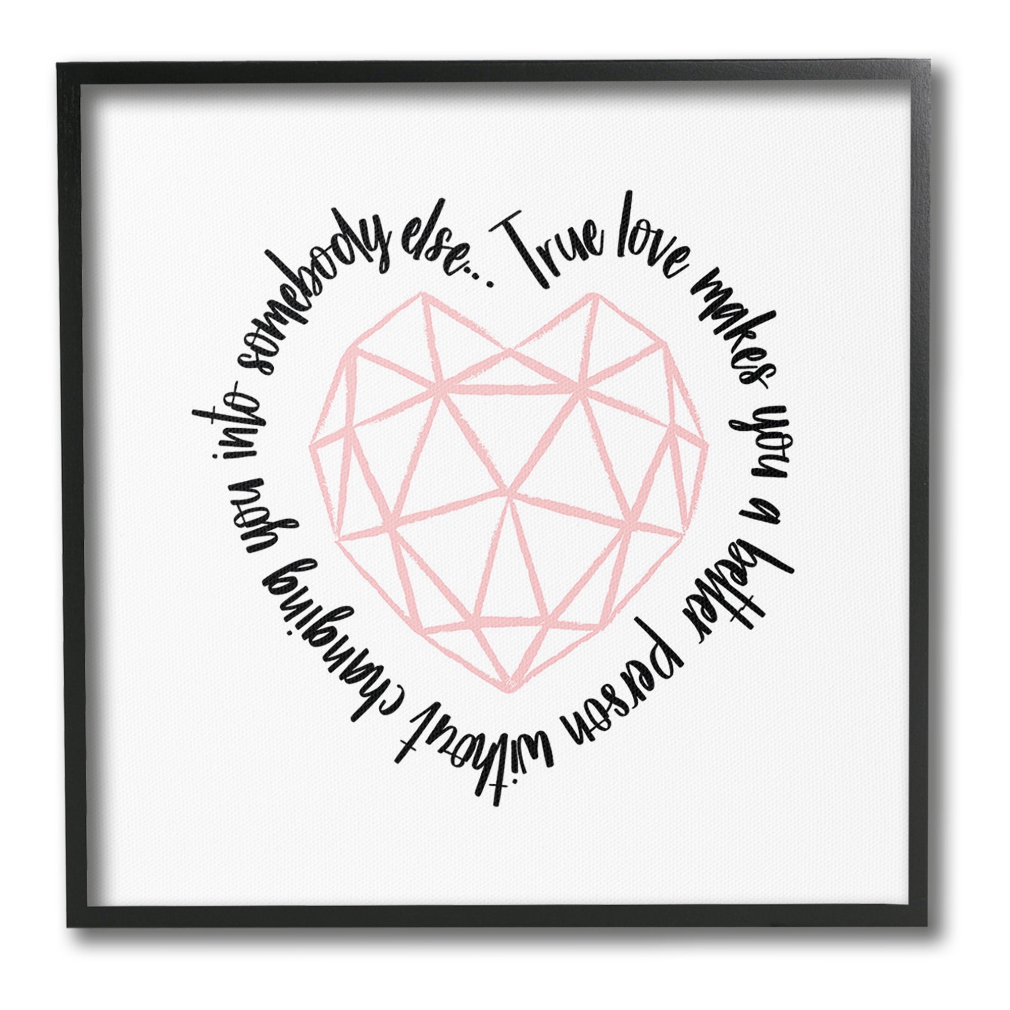 Stupell Industries True Love Inspirational Inspirational Painting Black Framed Art Print Wall Art, 24 x 24