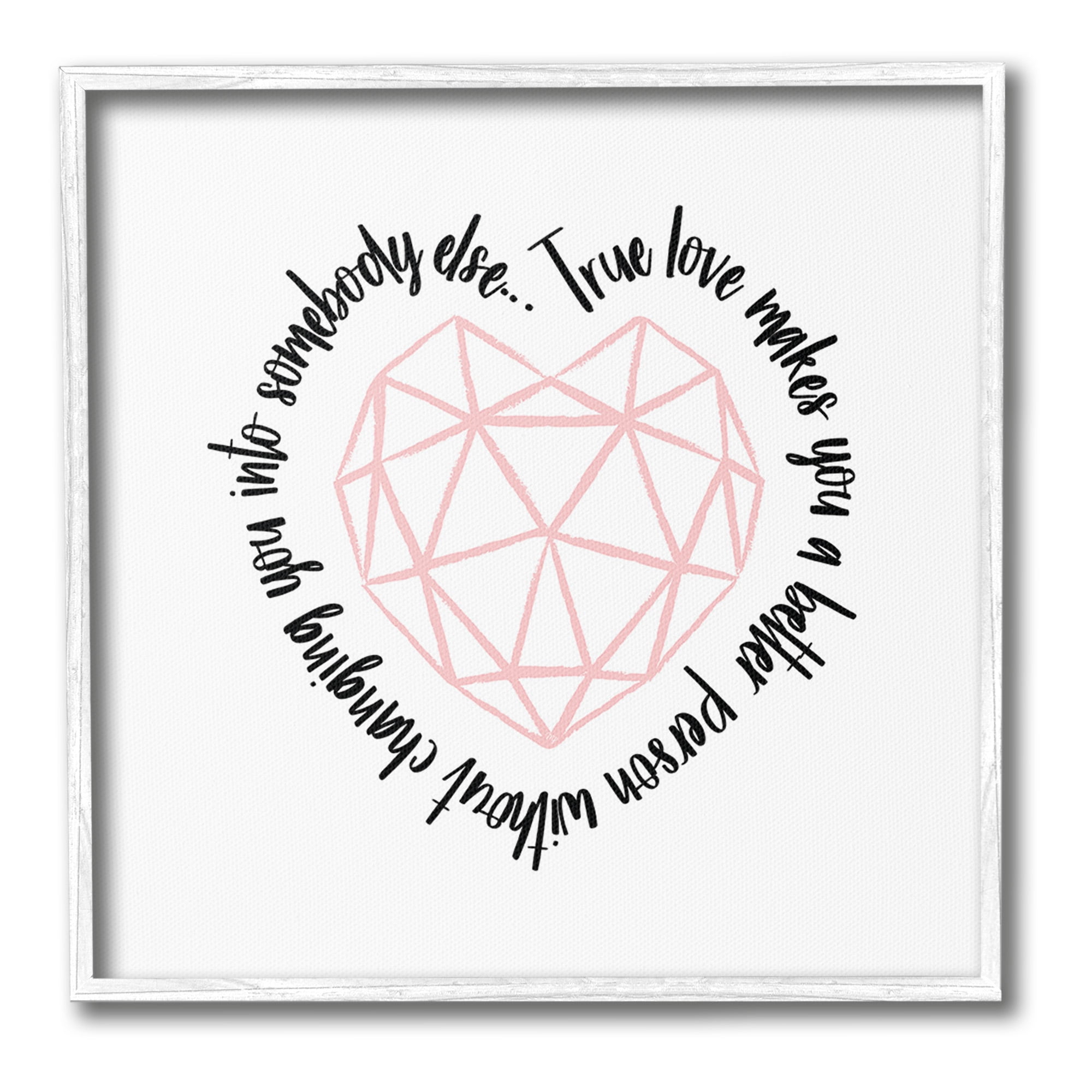 Stupell Industries True Love Inspirational Inspirational Painting White Framed Art Print Wall Art, 24 x 24