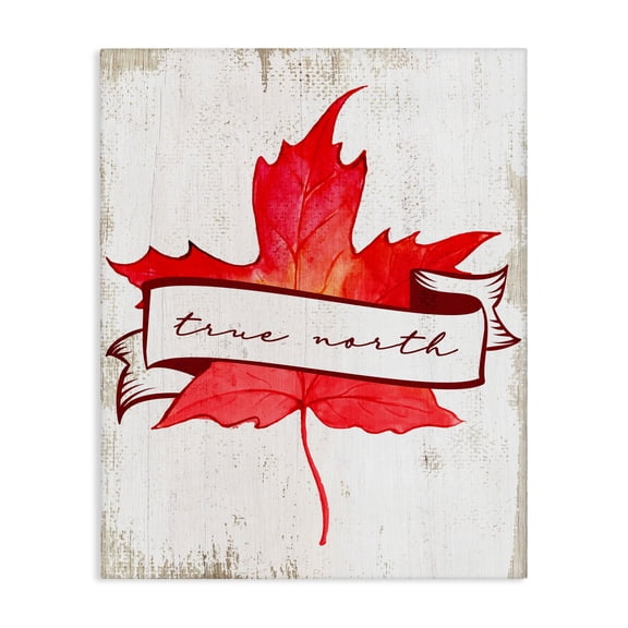 Stupell Industries True North Maple Leaf Canvas Wall Art design by Lil' Rue, 30 x 24