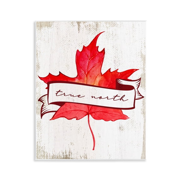 Stupell Industries True North Maple Leaf Wall Plaque Art design by Lil' Rue, 14 x 11