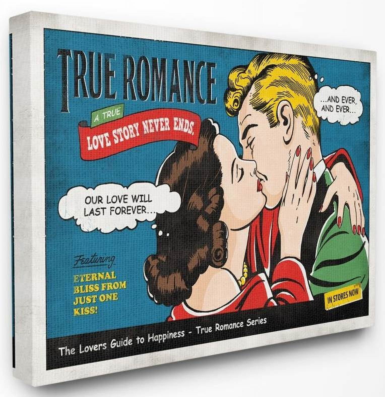Stupell Industries True Romance Vintage Comic Book Design Canvas Wall Art by Ester Kay