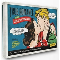 Stupell Industries True Romance Vintage Comic Book Design Canvas Wall Art by Ester Kay