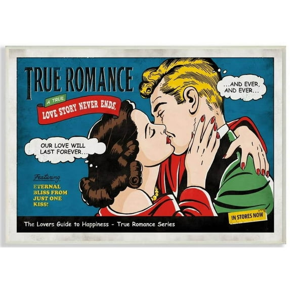 Stupell Industries True Romance Vintage Comic Book Design Wall Plaque by Ester Kay
