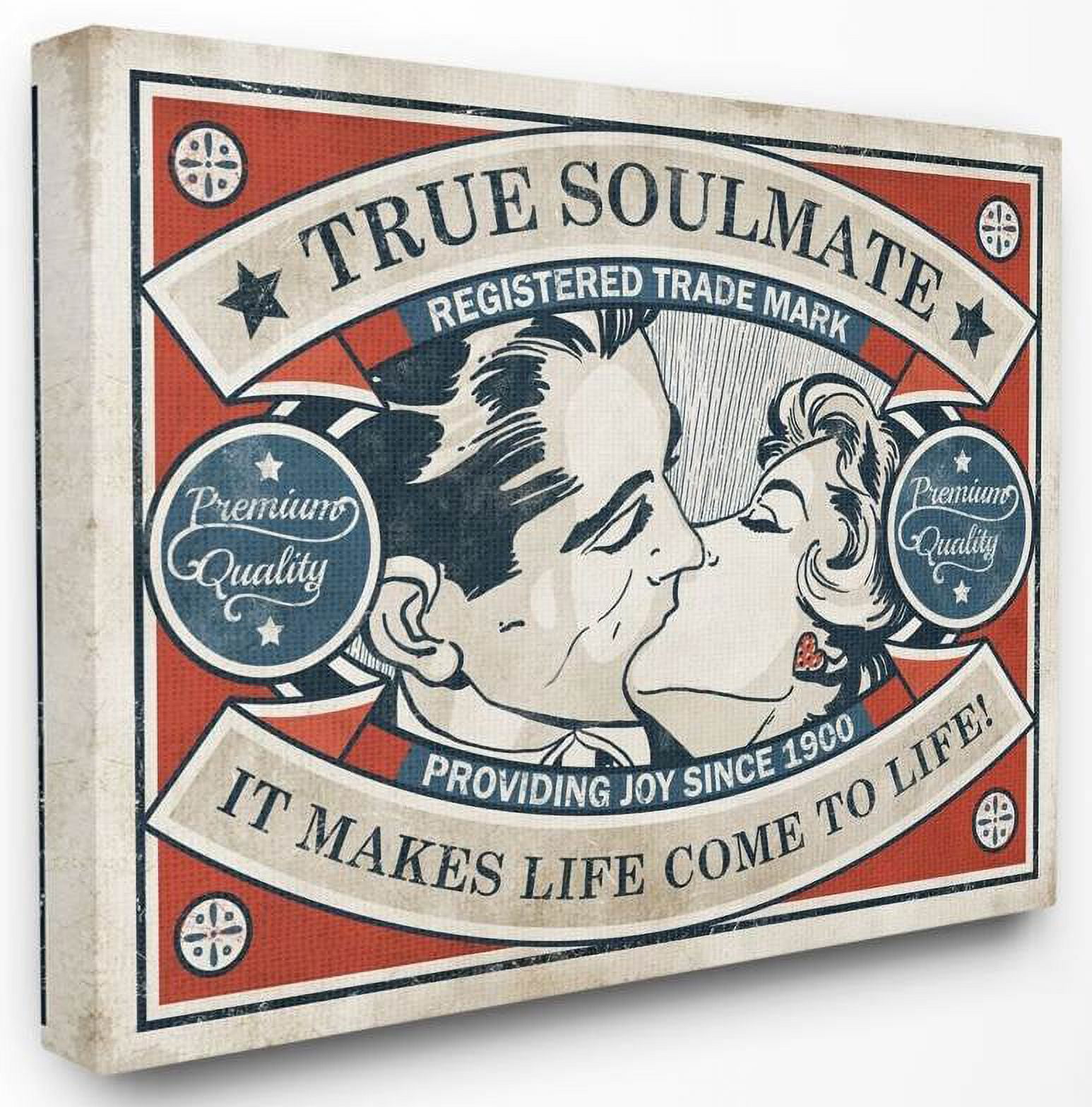 Stupell Industries True Soulmate Vintage Comic Book Design Canvas Wall Art by Ester Kay