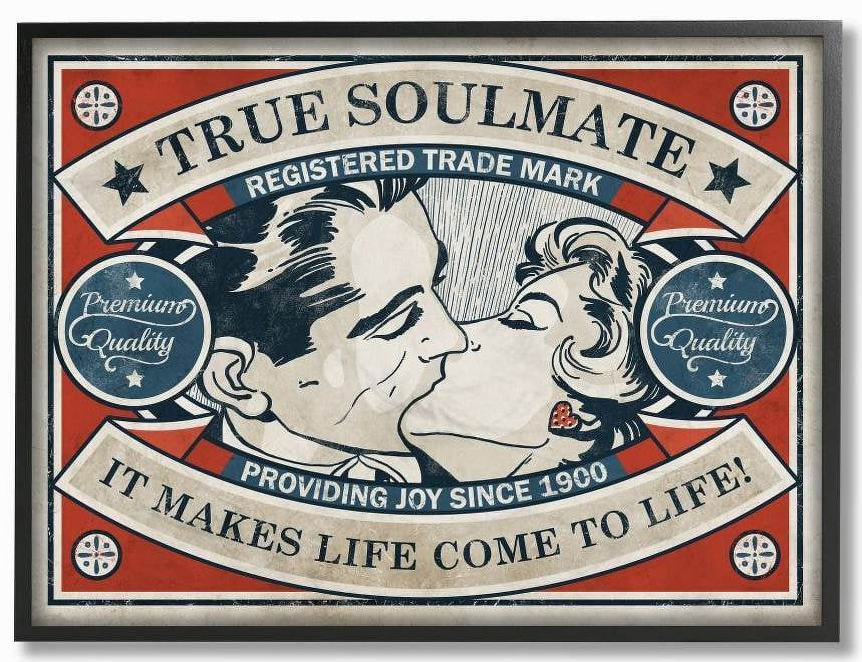 Stupell Industries True Soulmate Vintage Comic Book Design Framed Wall Art by Ester Kay