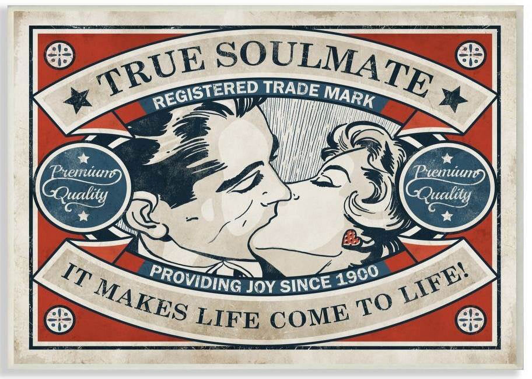Stupell Industries True Soulmate Vintage Comic Book Design Wall Plaque by Ester Kay