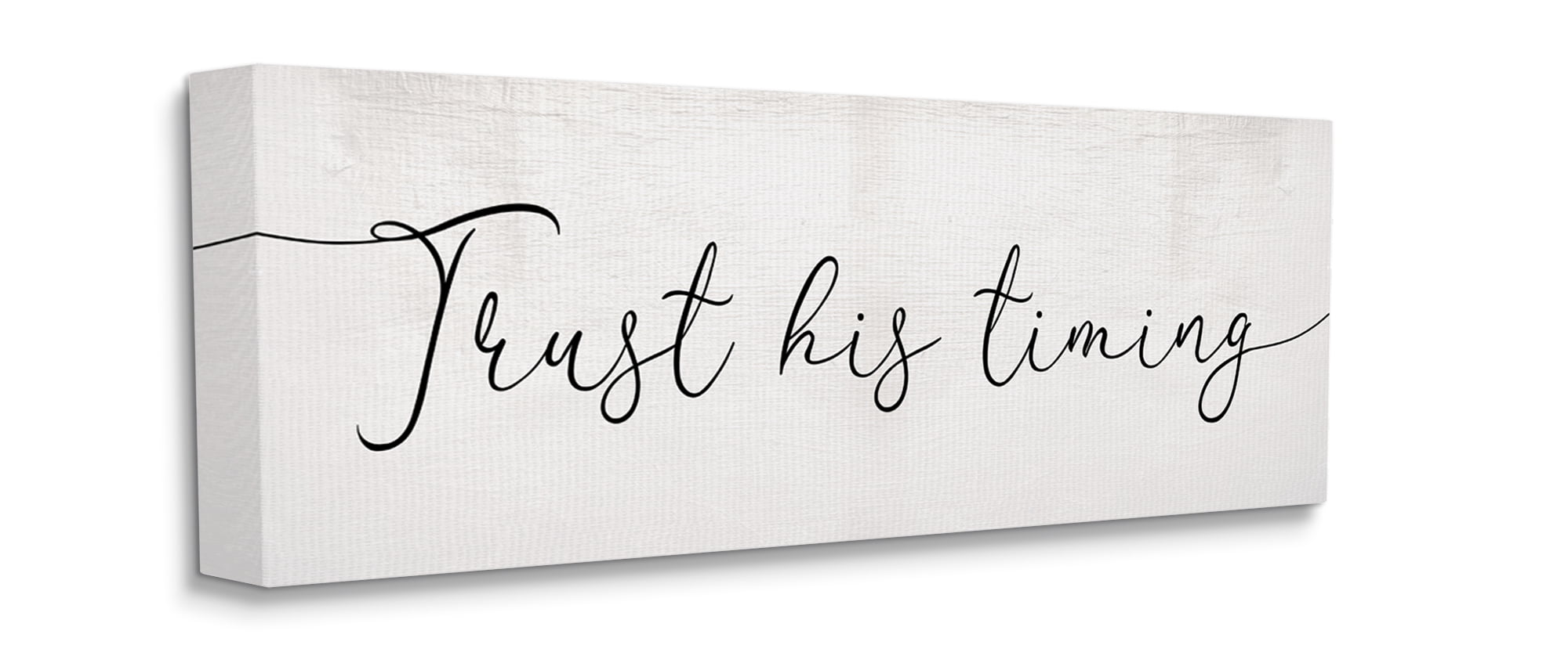 Stupell Industries Trust His Timing Phrase Elegant Cursive Typography Canvas Wall Art, 17 x 40, Design by Daphne Polselli