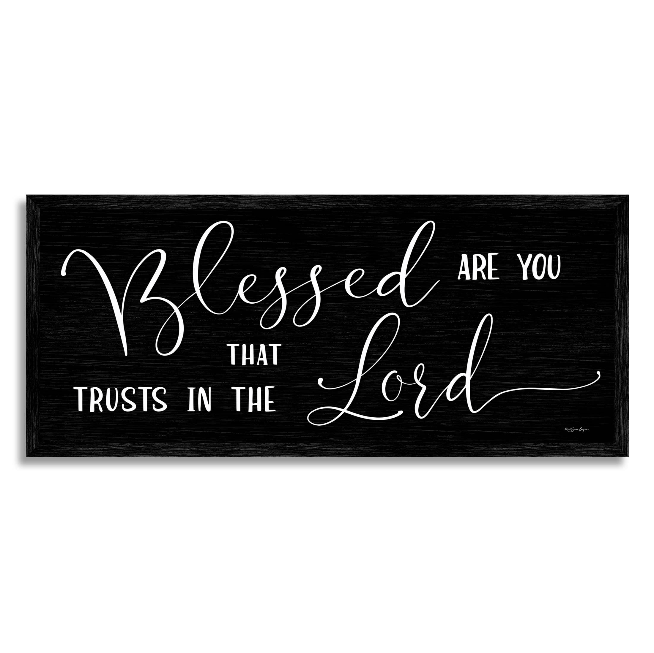 Stupell Industries Trust In The Lord Comforting Quote Graphic Art Black Framed Art Print Wall Art, Design by Susie Boyer