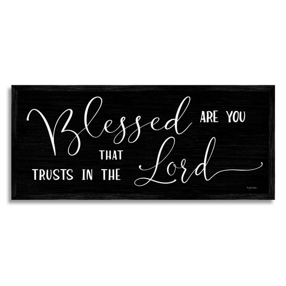 Stupell Industries Trust In The Lord Comforting Quote Graphic Art Black Framed Art Print Wall Art, Design by Susie Boyer