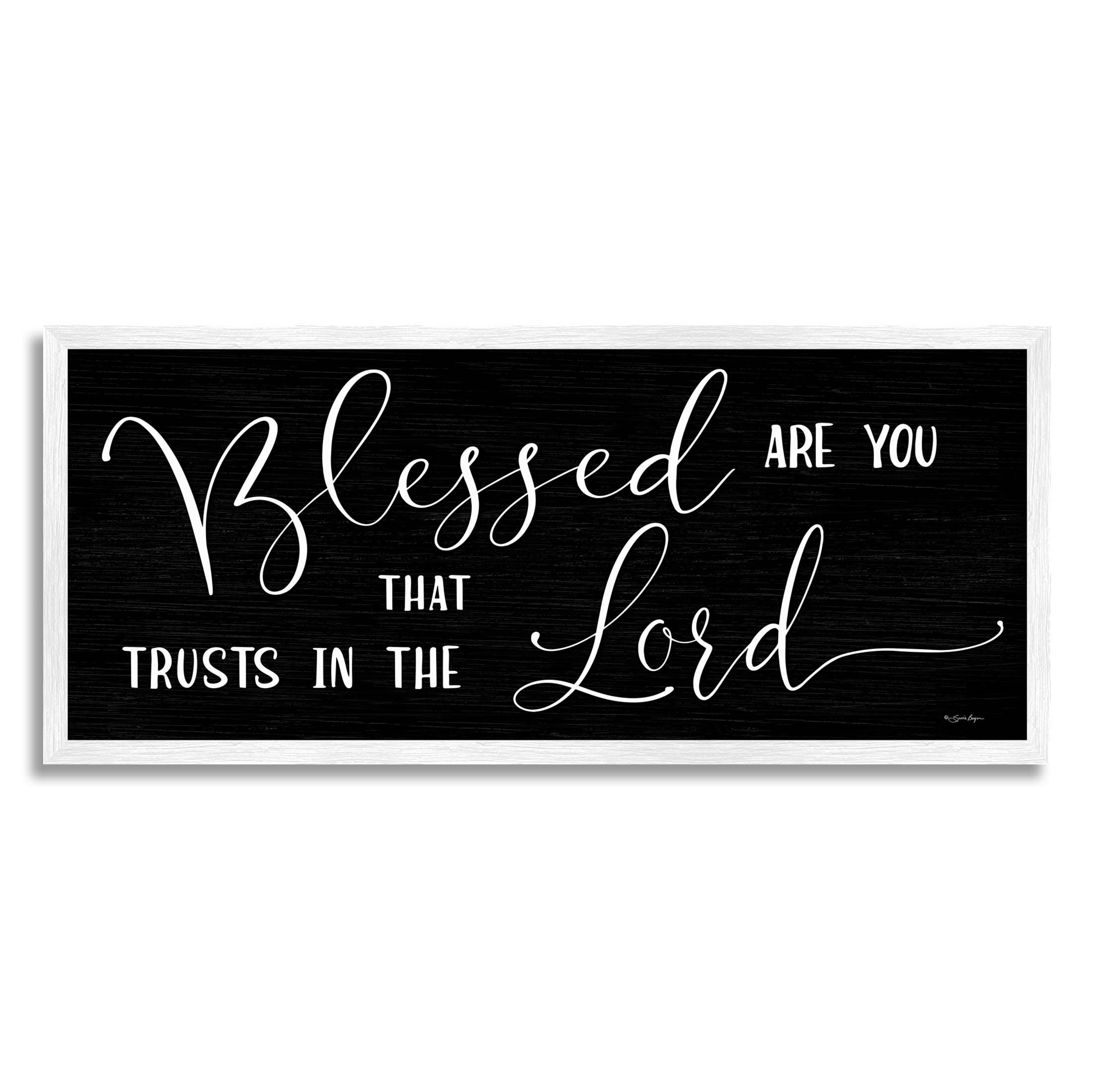 Stupell Industries Trust In The Lord Comforting Quote Graphic Art White Framed Art Print Wall Art, Design by Susie Boyer