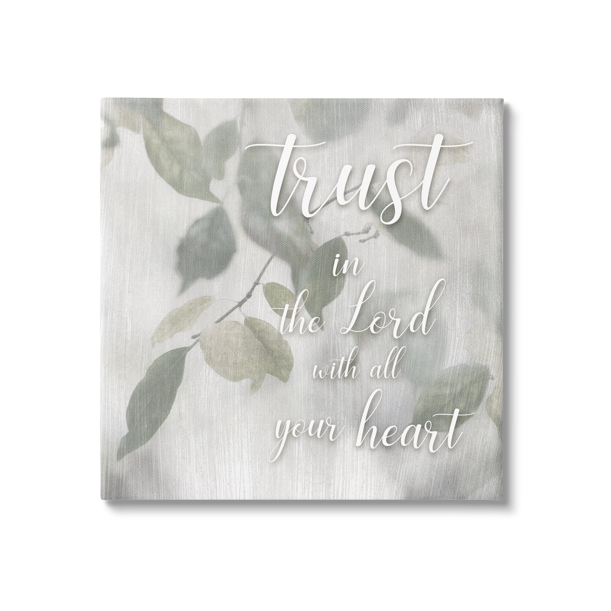 Stupell Industries Trust The Lord Motivating Religious Quote Botanical Leaves Graphic Art Gallery Wrapped Canvas Print Wall Art, Design by Irene Weisz