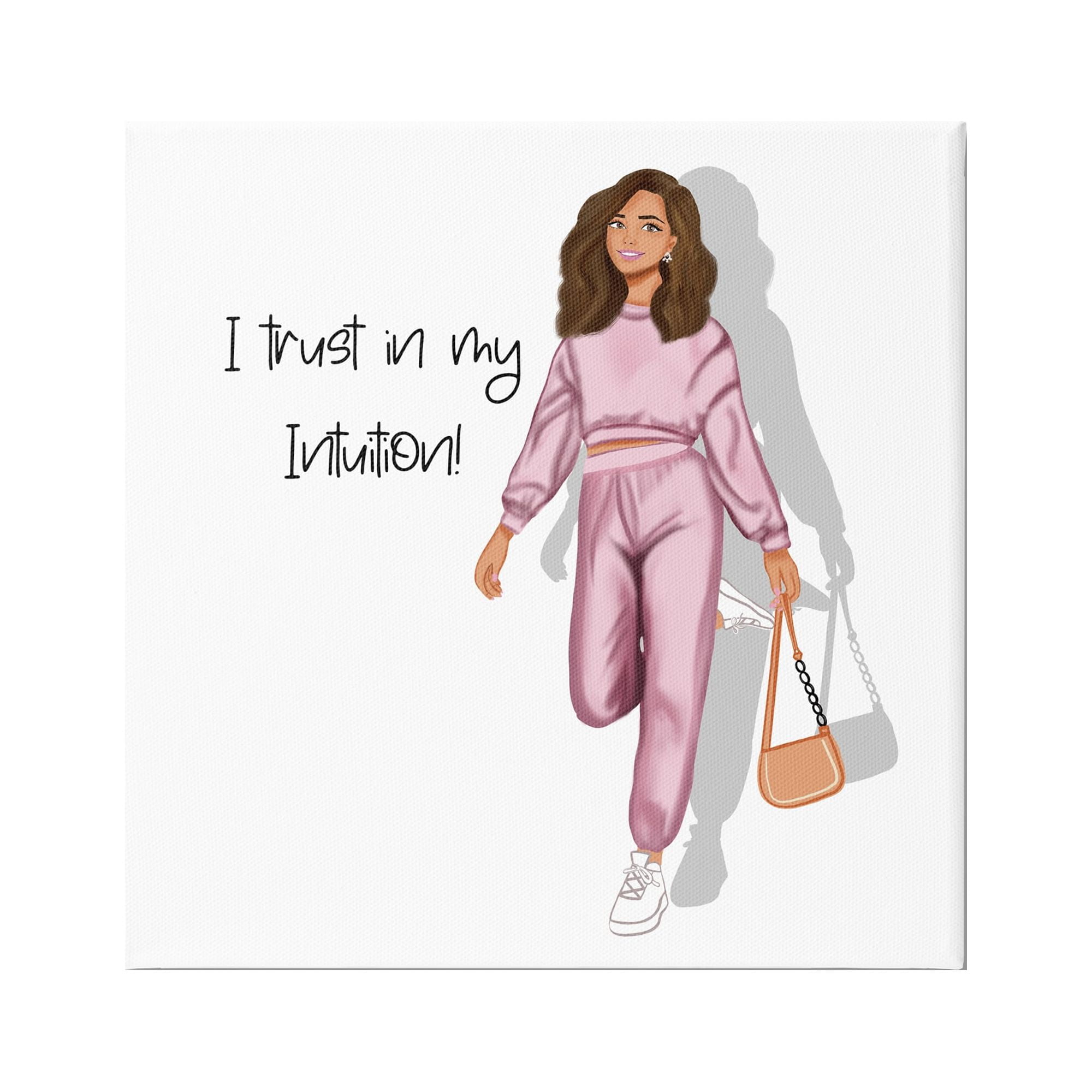 Stupell Industries Trust My Intuition Woman Inspirational Painting Gallery Wrapped Canvas Art Print Wall Art, 17 x 17