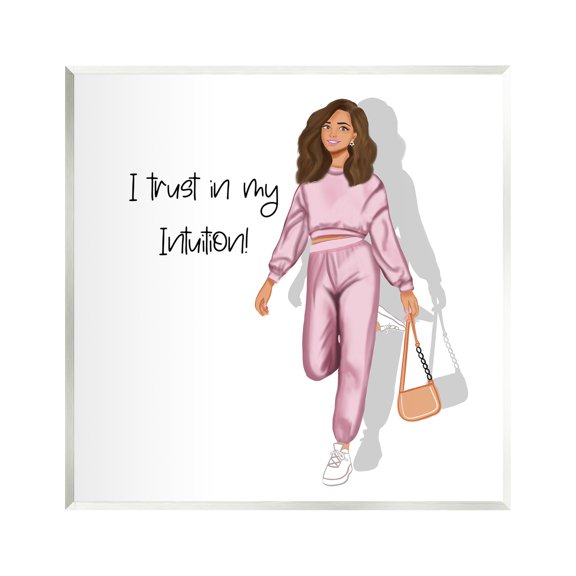 Stupell Industries Trust My Intuition Woman Inspirational Painting Unframed Art Print Wall Art, 12 x 12