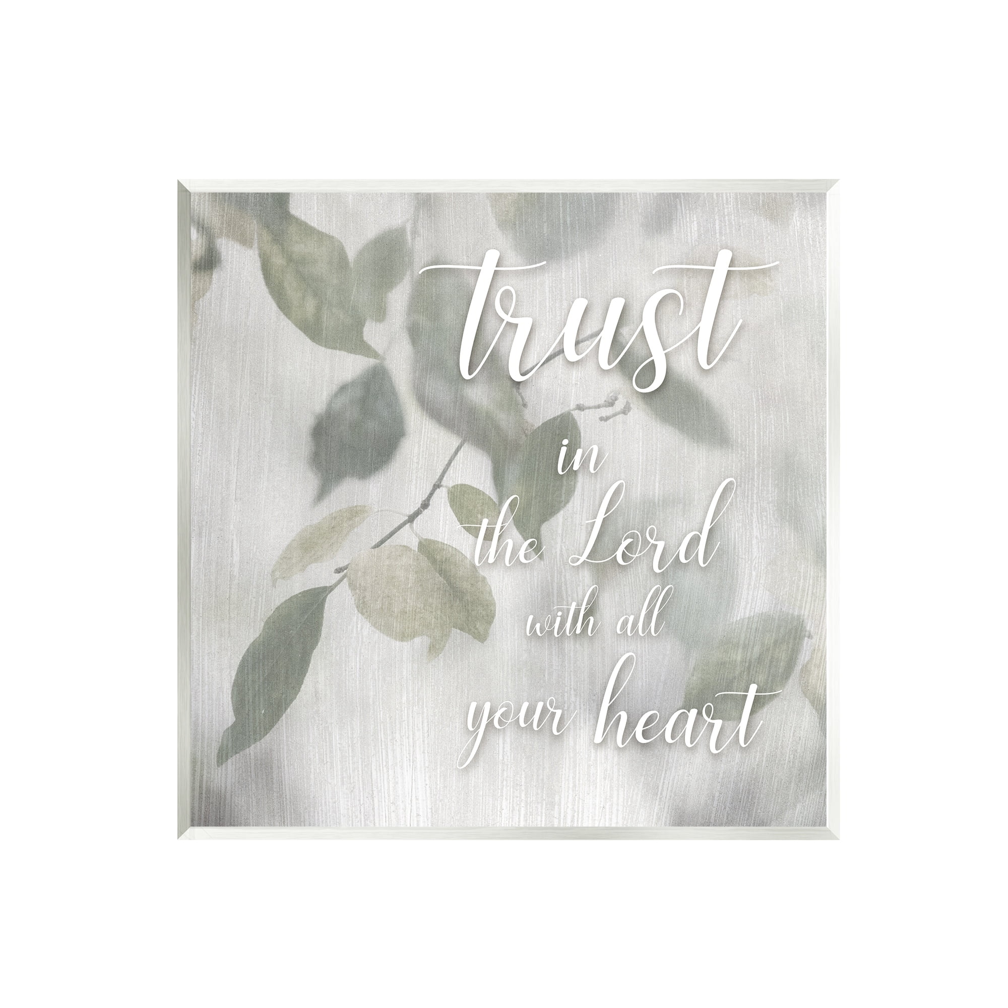 Stupell Industries Trust The Lord Motivating Religious Quote Botanical Leaves Graphic Art Unframed Art Print Wall Art, Design by Irene Weisz