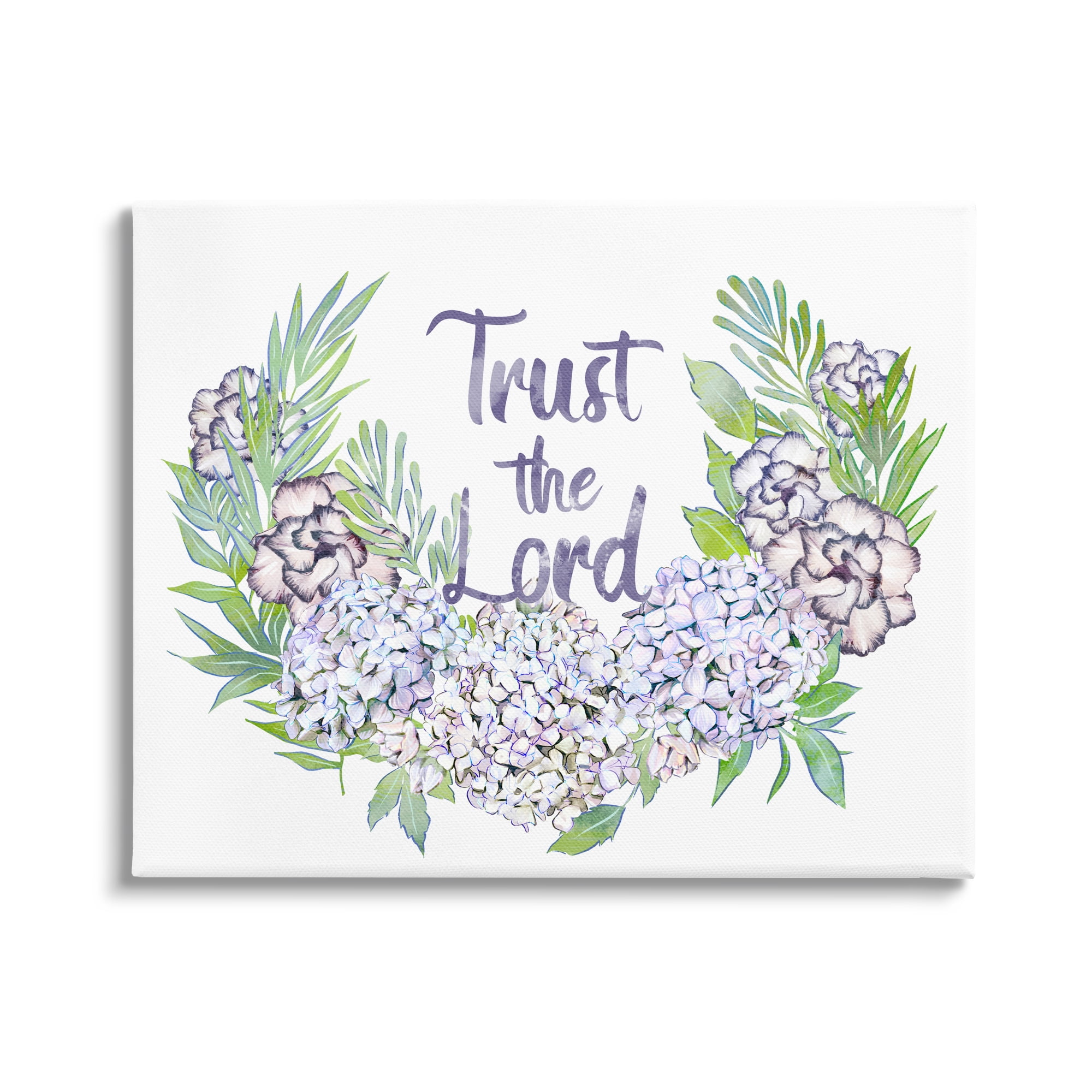 Stupell Industries Trust The Lord Spiritual Quote Hydrangeas Botanical Border , 20 x 16, Design by Ziwei Li