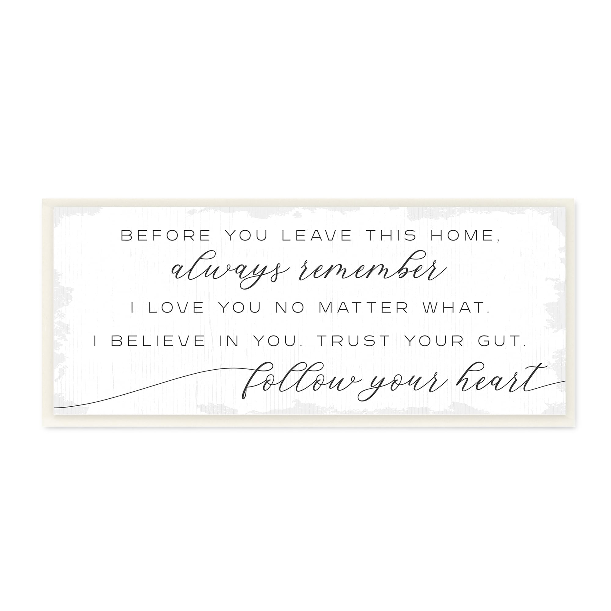 Stupell Industries Trust Your Gut Follow Heart Motivational Family Phrase, 17 x 7, Design by Daphne Polselli