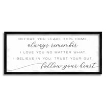 Stupell Industries Trust Your Gut Follow Heart Motivational Family Phrase, 24 x 10, Design by Daphne Polselli