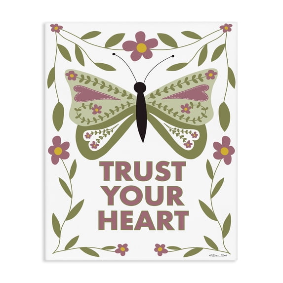 Stupell Industries Traditional Trust Your Heart Symmetrical Canvas Art, 16 x 20, by Susan Ball