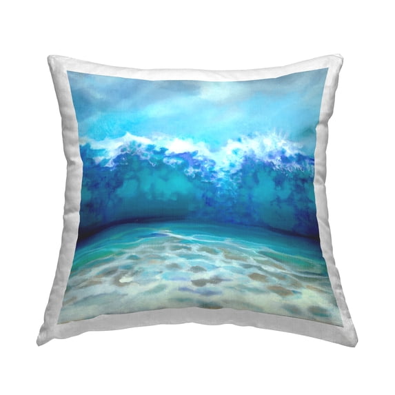 Stupell Industries Tsunami Wave Splash Square Decorative Printed Throw Pillow, 18 x 18
