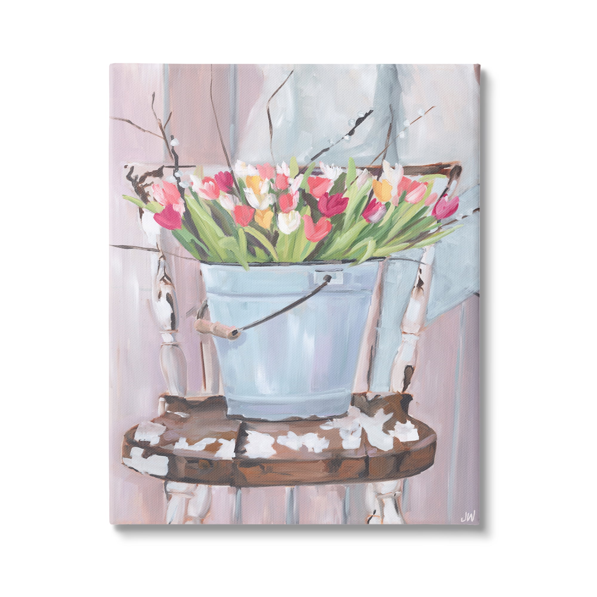 Stupell Industries Tulip Bouquet Still Life Botanical & Floral Painting Gallery Wrapped Canvas Art Print Wall Art, 16 x 20