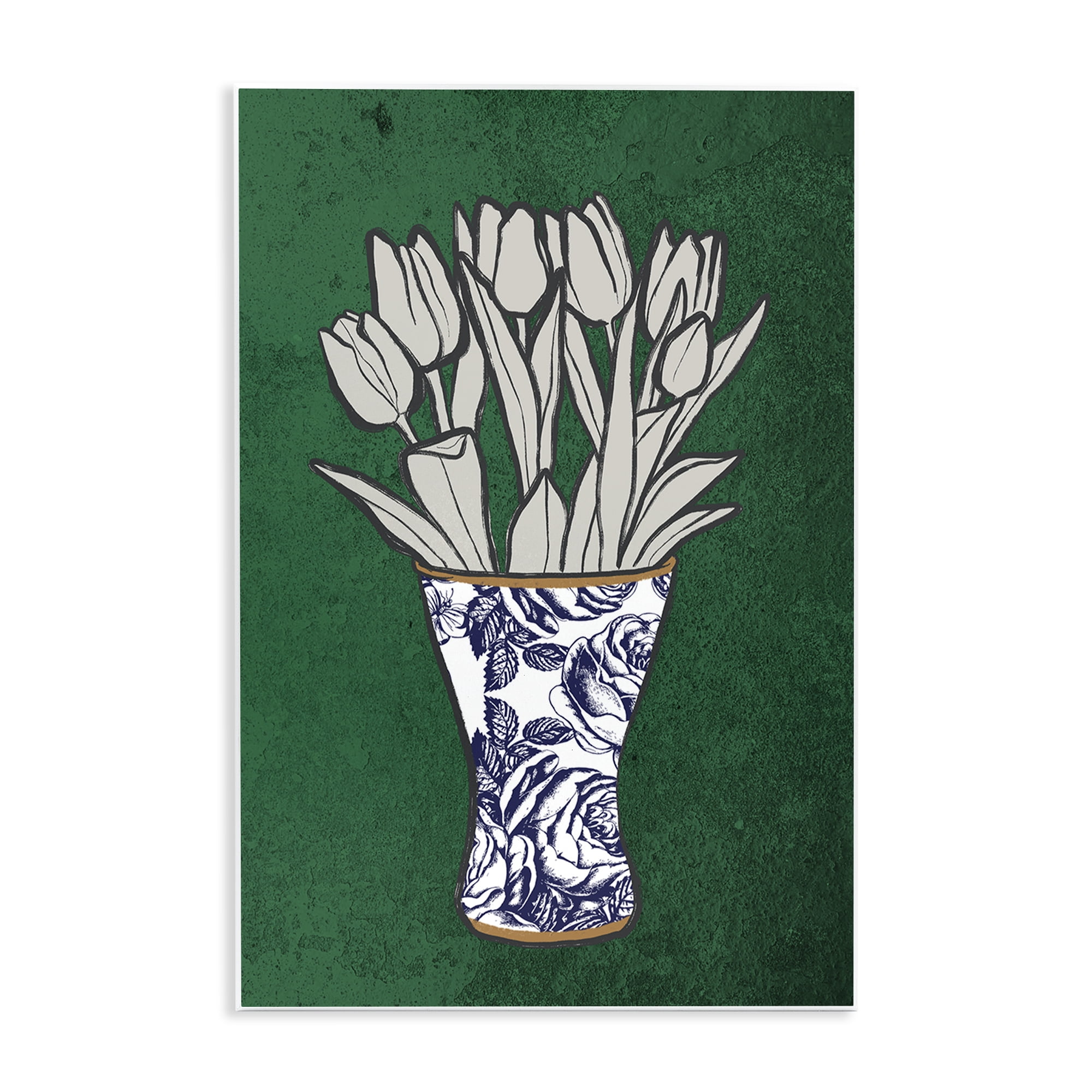 Stupell Industries Tulip Bouquet Vase Botanical & Floral Painting Unframed Art Print Wall Art, 13 x 19