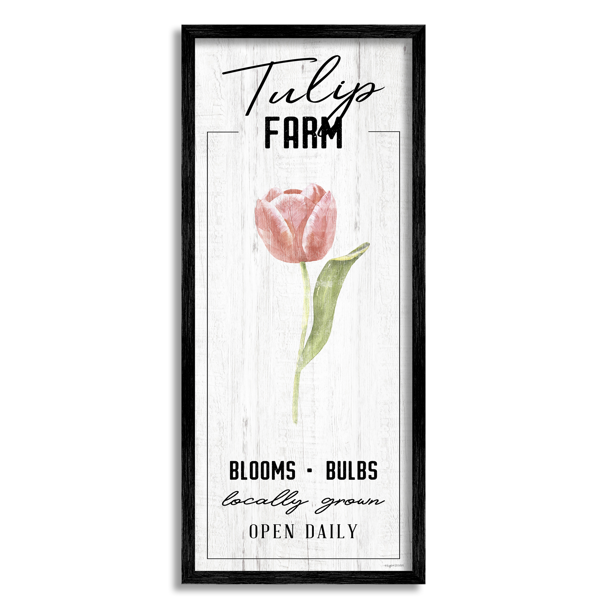 Stupell Industries Tulip Farm Pink Country Floral Locally Grown Blooms, 13 x 30, Designed by Kyra Brown
