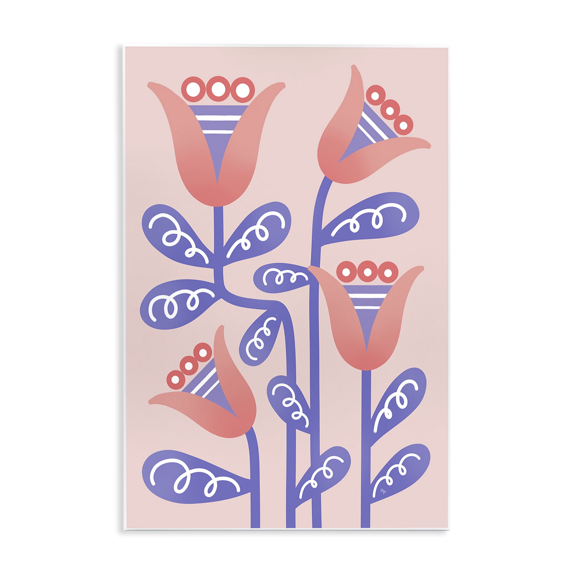 Stupell Industries Tulip Flowers Pink Deco Floral & Botanical Painting Unframed Art Print Wall Art, 10 x 15