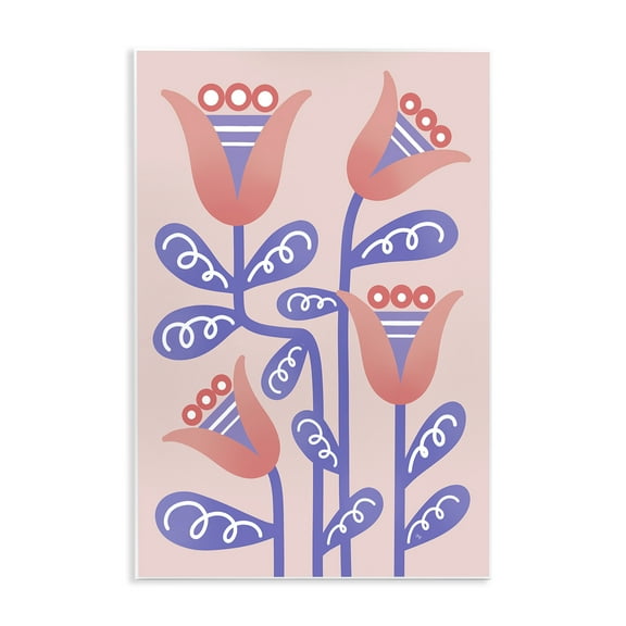 Stupell Industries Tulip Flowers Pink Deco Floral & Botanical Painting Unframed Art Print Wall Art, 10 x 15