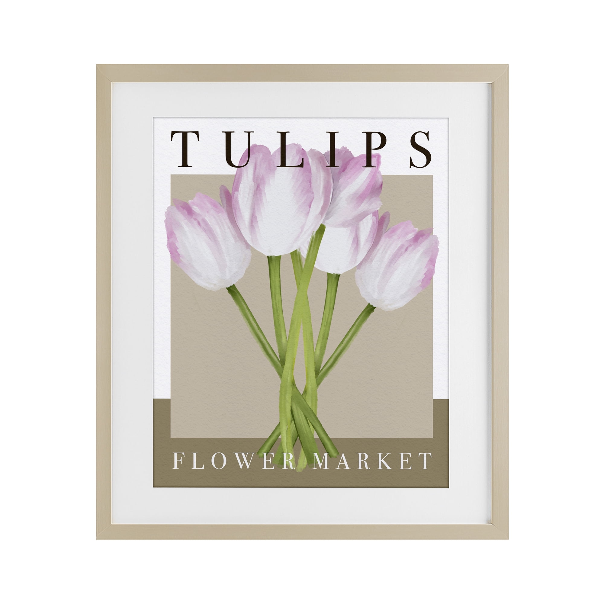 Stupell Industries Tulips Flower Market Birch Framed Print Under Glass, design by Jennifer Stith