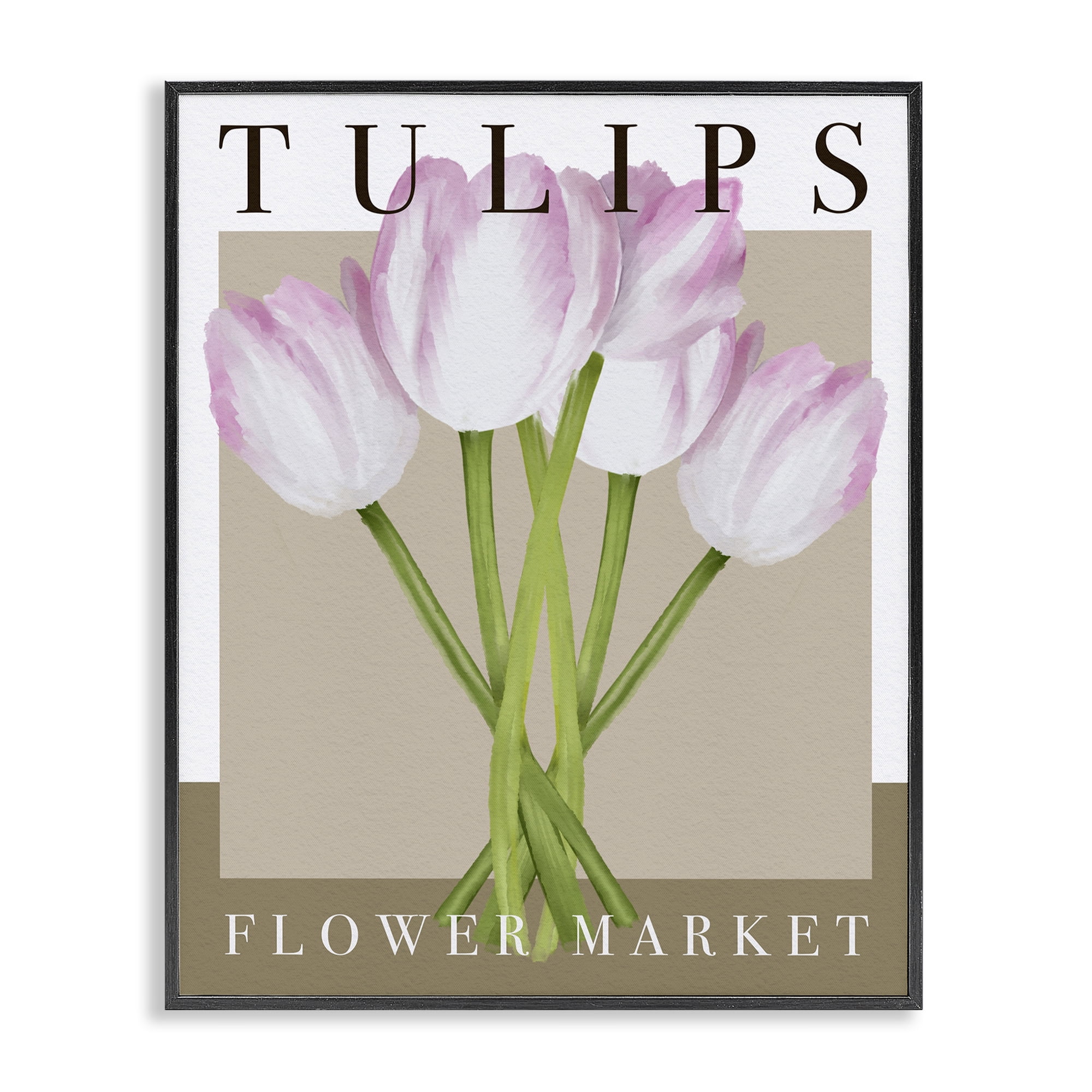 Stupell Industries Tulips Flower Market Black Framed Giclee Art, design by Jennifer Stith