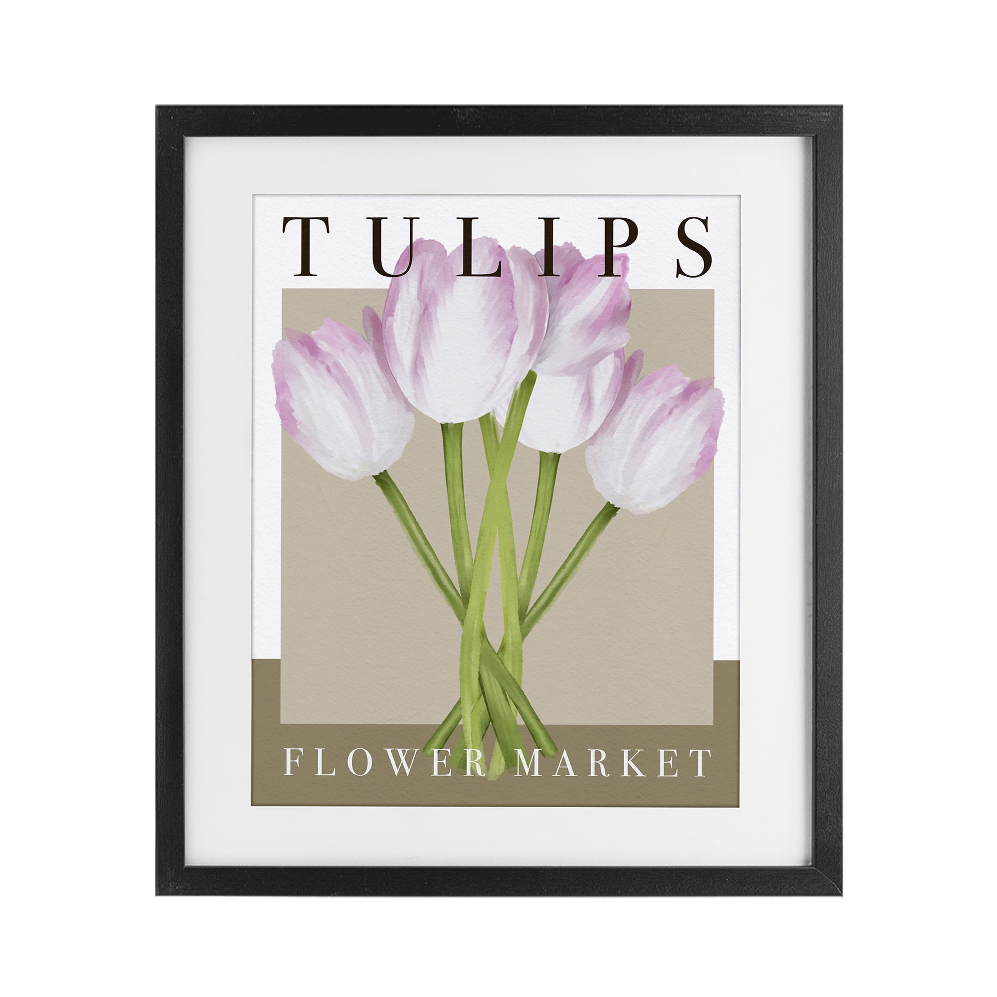Stupell Industries Tulips Flower Market Black Framed Print Under Glass, design by Jennifer Stith